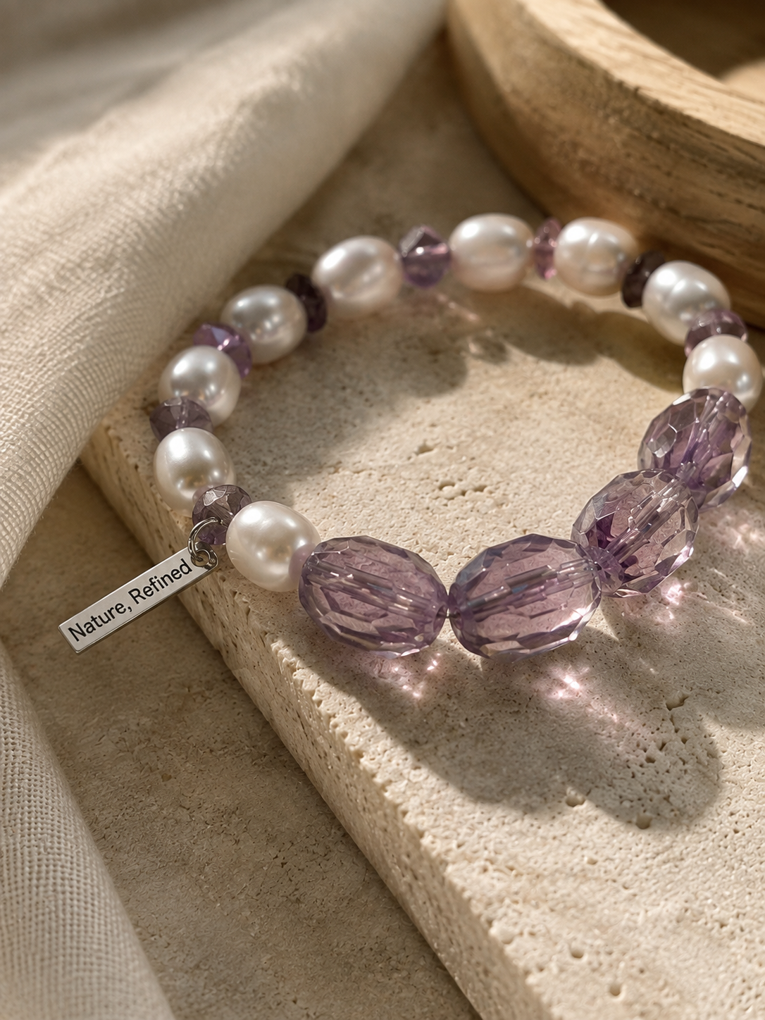 Amethyst Whisper Natural Stone Bracelet