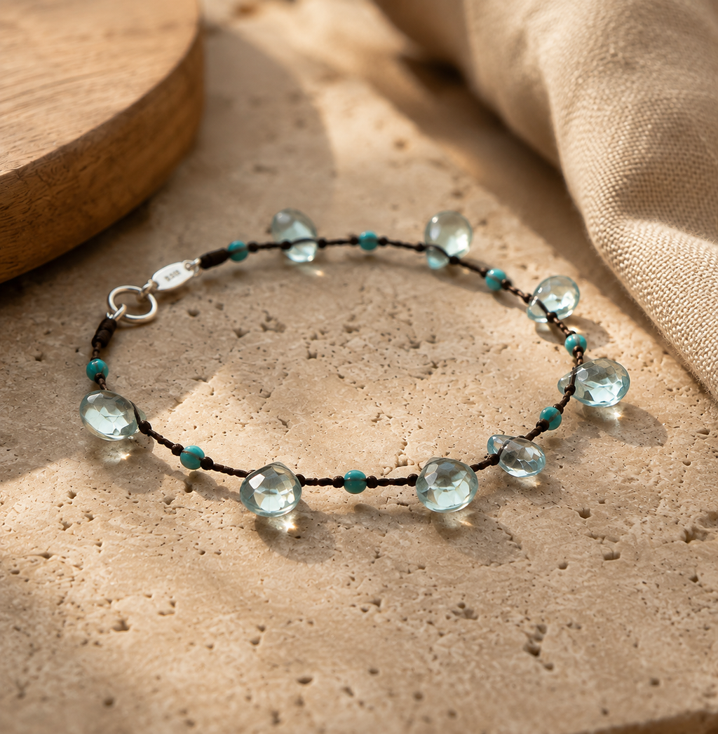 Topaz Drop Bracelet | Handmade S925 Sterling Silver Bracelet