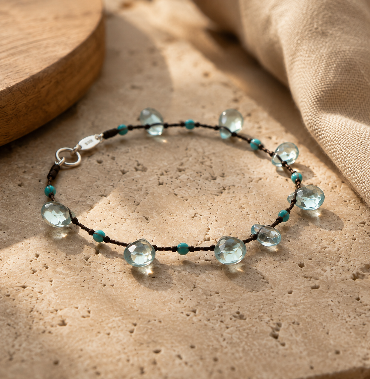 Topaz Drop Jewellery Set | Handmade Necklace & Bracelet | S925 Sterling Silver