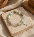 Serene Garden Crystal Bracelet – Rose Quartz, Aquamarine & Prehnite