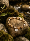 White Shell & Turquoise Beaded Bracelet | Sterling Silver Charm | Handmade Nature Bracelet